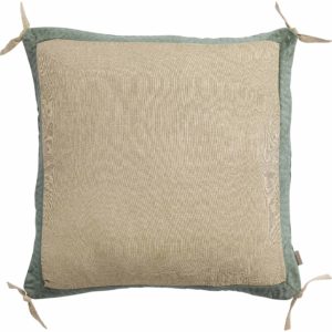 Coussin Elise Chambray Verveine 45 x 45 Coussins La Vallée du blanc