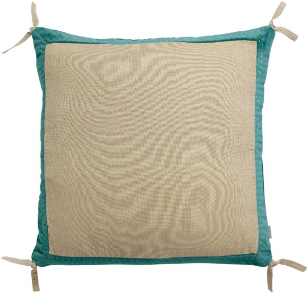 Coussin Elise Chambray Vert de gris 45 x 45 Coussins La Vallée du blanc