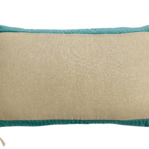 Coussin Elise Chambray Vert de gris 30 x 50 Coussins La Vallée du blanc