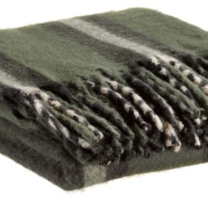 Plaid recyclé Isabel rayé sapin 130×160 La Vallée du blanc Plaid recyclé Isabel rayé sapin 130×160 Plaids La Vallée du blanc