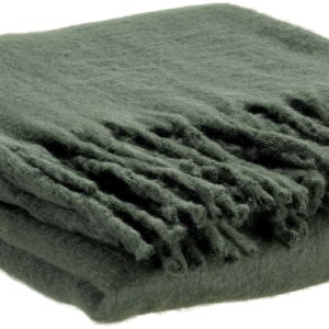 Plaid recyclé Isabel uni Sapin 130 x 160 Plaids La Vallée du blanc