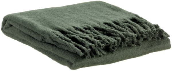 Plaid recyclé Isabel uni Sapin 130 x 160 Plaids La Vallée du blanc