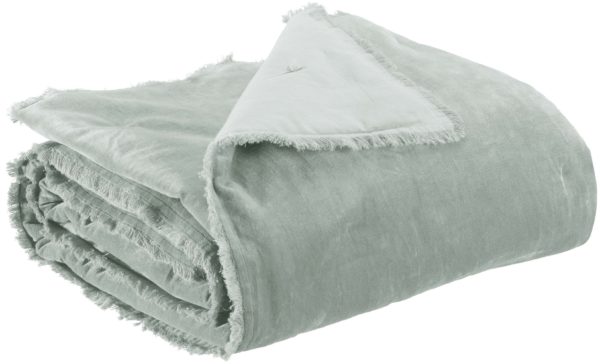 Jeté uni Fara Titane 240 x 260 Jetés de lit La Vallée du blanc