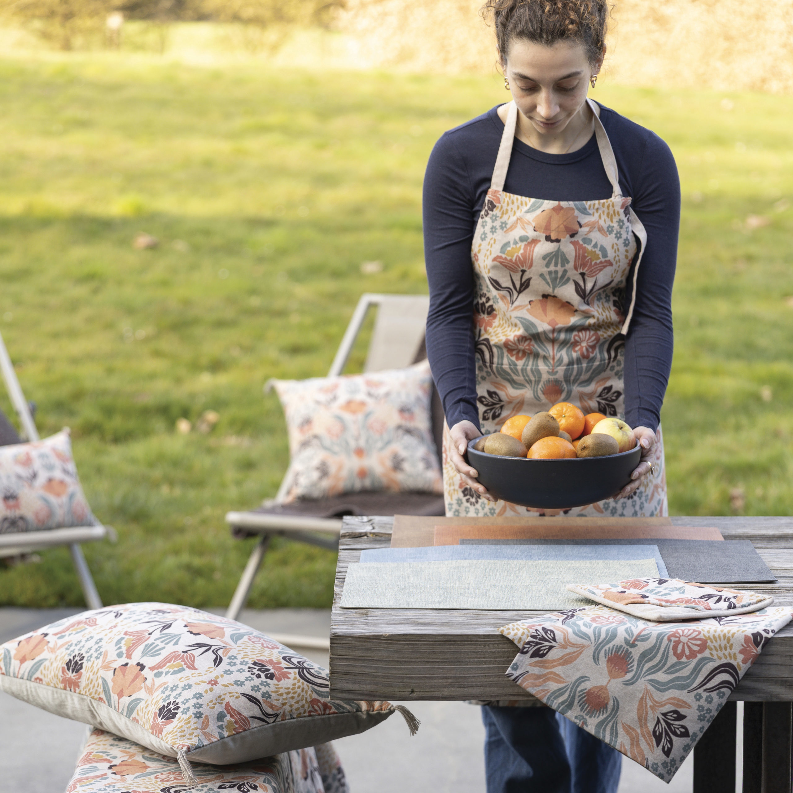 Tablier de cuisine Youri Multico coton La Vallée du blanc Tablier de cuisine Youri Multico coton Tabliers La Vallée du blanc