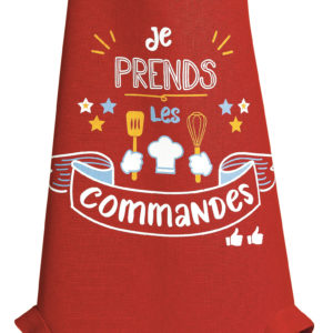 Tablier de cuisine enfant Je prends les commandes Rouge 52 x 63 Tabliers La Vallée du blanc