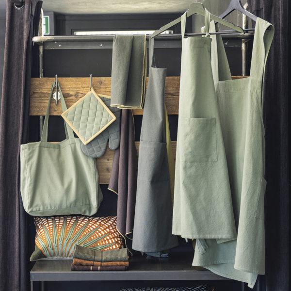 Tablier de cuisine japonais recyclé Haru Matcha 78 x 100 Tabliers La Vallée du blanc
