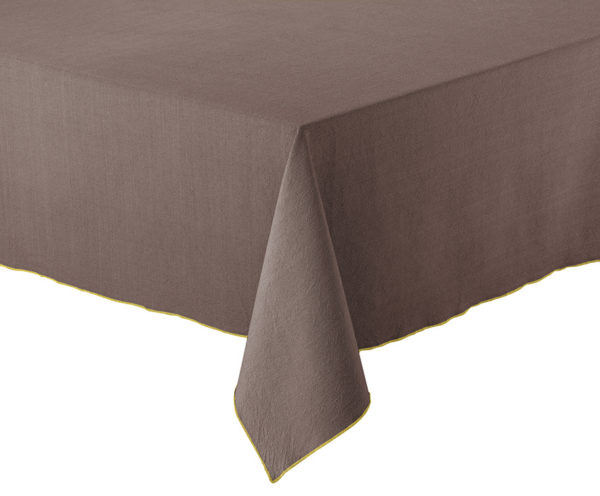 Nappe recyclée Grace Café 140 x 250 Nappes La Vallée du blanc