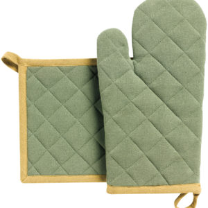 Lot gant de cuisine/manique recyclé Grace Matcha 15 x 32 Gants de cuisine et maniques La Vallée du blanc