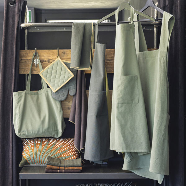 Lot gant de cuisine/manique recyclé Grace Matcha 15 x 32 Gants de cuisine et maniques La Vallée du blanc