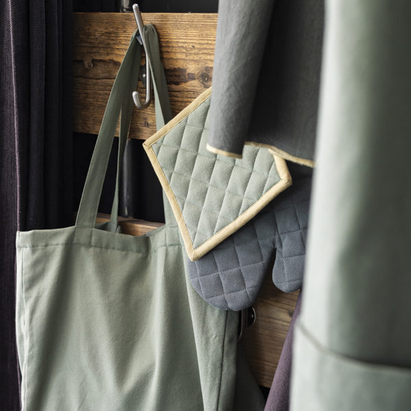 Lot gant de cuisine/manique recyclé Grace Matcha 15 x 32 Gants de cuisine et maniques La Vallée du blanc