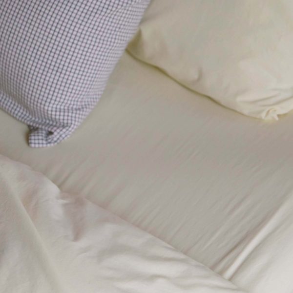 Drap housse Céleste Vaniglia 200 x 90 Draps housses La Vallée du blanc