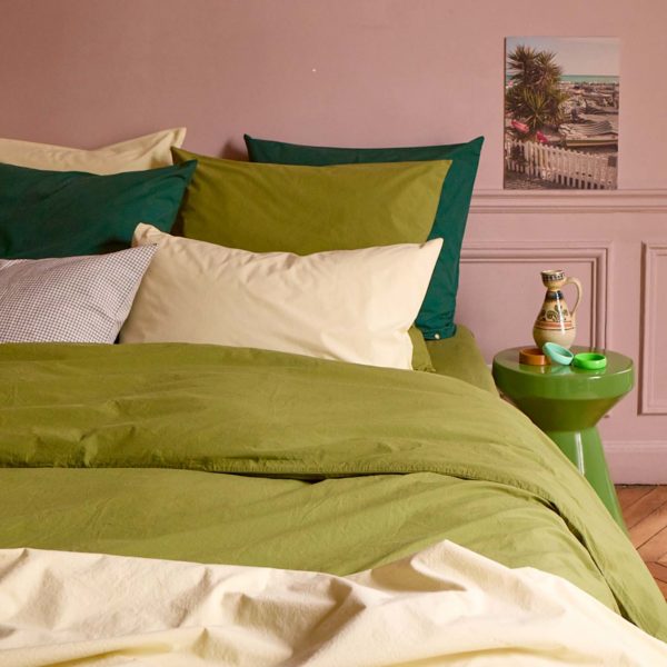 Housse de couette Céleste Pistacchio 200 x 140 Housses de couette La Vallée du blanc