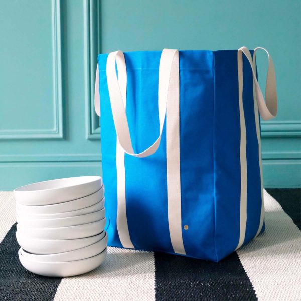 Sac maxi Poppins Iona Bleu Mécano 48 x 33 x 33 Cabas La Vallée du blanc