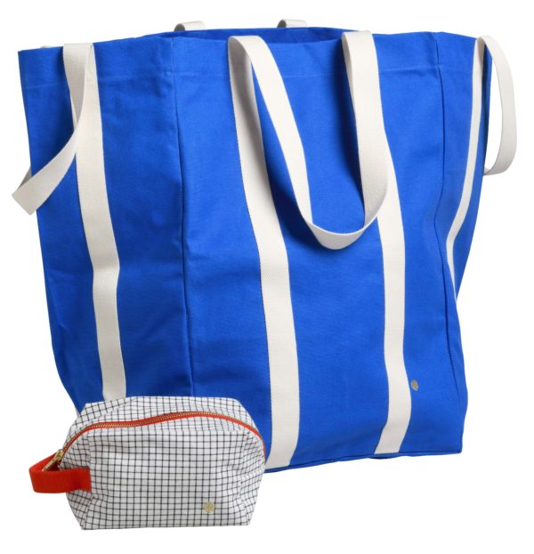 Sac maxi Poppins Iona Bleu Mécano 48 x 33 x 33 Cabas La Vallée du blanc