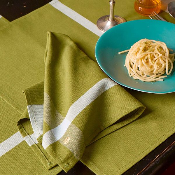Lot de 2 serviettes de table La nonna Pistacchio 45 x 45 Serviettes de table La Vallée du blanc