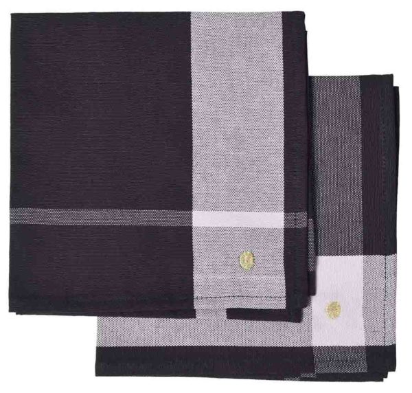 Lot de 2 serviettes de table La nonna Caviar 45 x 45 Serviettes de table La Vallée du blanc