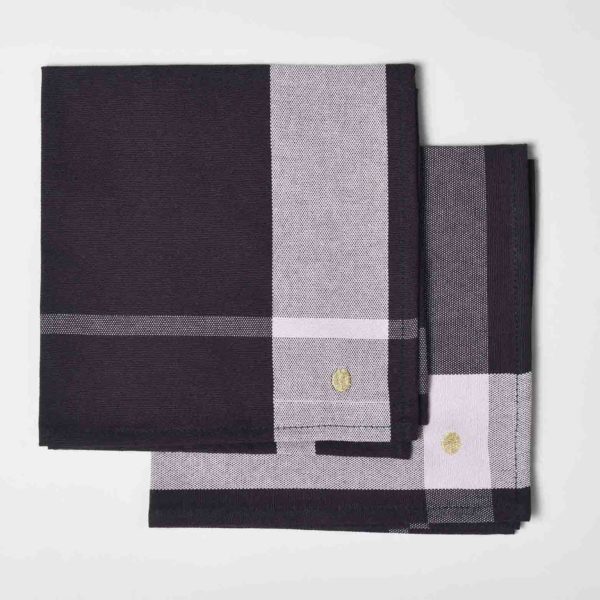 Lot de 2 serviettes de table La nonna Caviar 45 x 45 Serviettes de table La Vallée du blanc