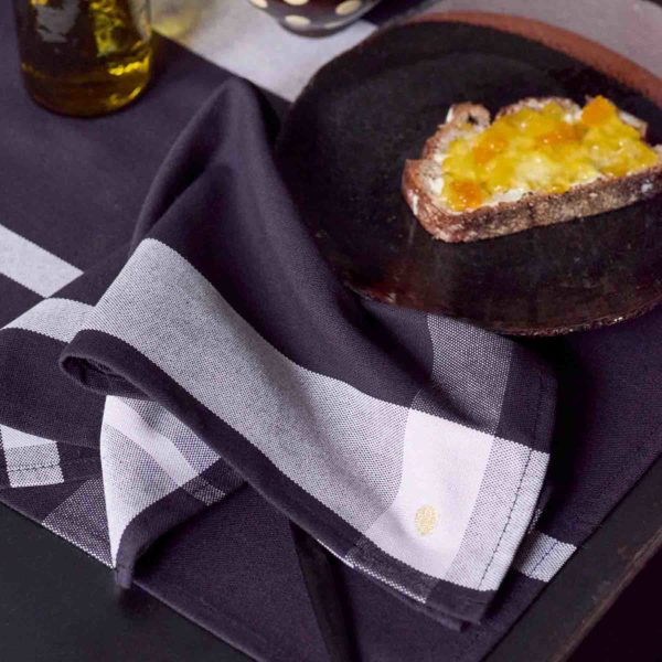 Lot de 2 serviettes de table La nonna Caviar 45 x 45 Serviettes de table La Vallée du blanc