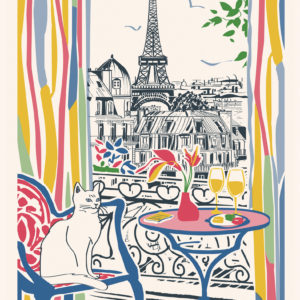 Torchon Fenêtre sur Paris Ecru 48 x 72 Torchons La Vallée du blanc