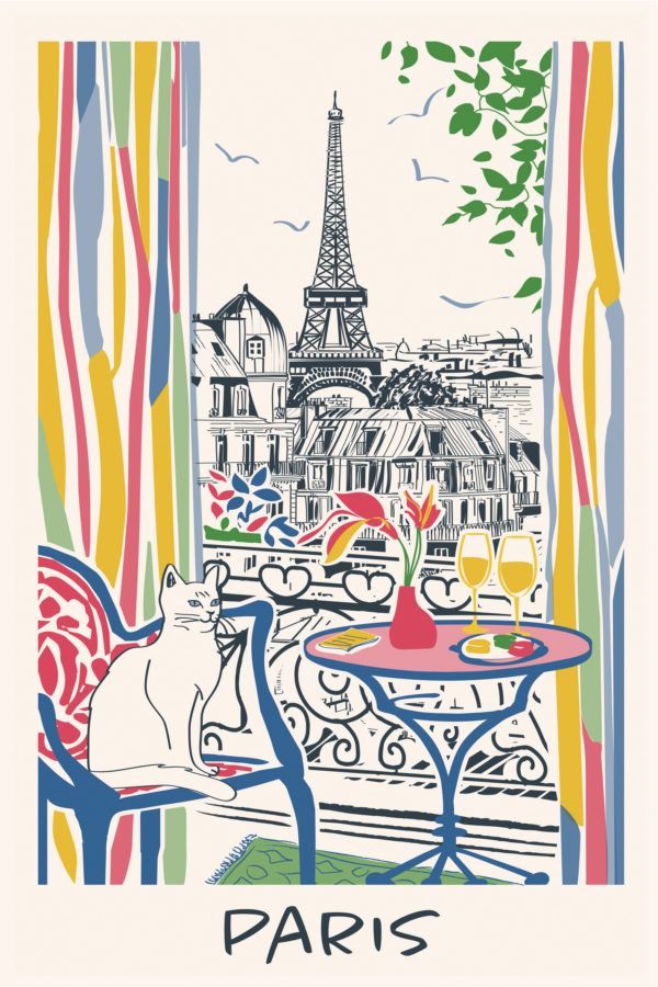 Torchon Fenêtre sur Paris Ecru 48 x 72 Torchons La Vallée du blanc