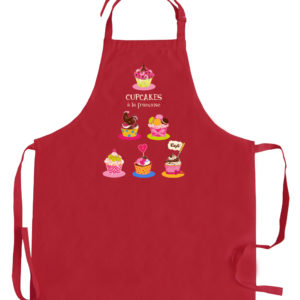 Tablier de cuisine sans poche Cupcake recyclé Rouge 72 x 90 Tabliers La Vallée du blanc