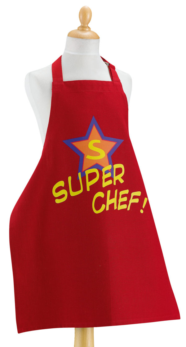 Tablier de cuisine adulte sans poche Super Chef recyclé Rouge 72 x 90 Tabliers La Vallée du blanc