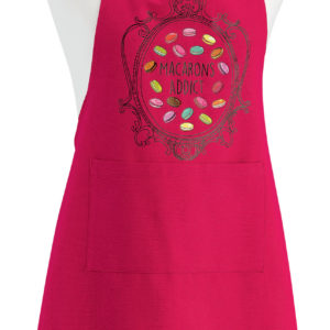 Tablier de cuisine Macarons Addict recyclé Rose 72 x 90 Tabliers La Vallée du blanc