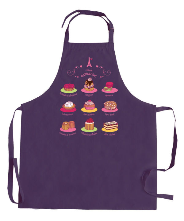 Tablier de cuisine sans poche French Pâtisserie recyclé Rouge 72 x 90 Tabliers La Vallée du blanc