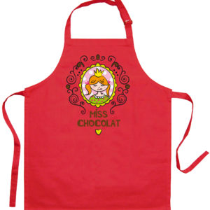Tablier de cuisine enfant Miss Chocolat recyclé Rouge 52 x 63 Tabliers La Vallée du blanc