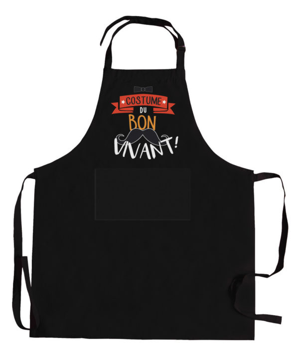 Tablier de cuisine Costume du bon vivant recyclé Noir 72 x 90 Tabliers La Vallée du blanc