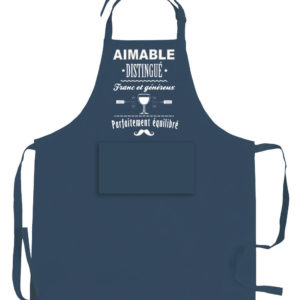 Tablier de cuisine Aimable et distingué recyclé Indigo 72 x 90 Tabliers La Vallée du blanc