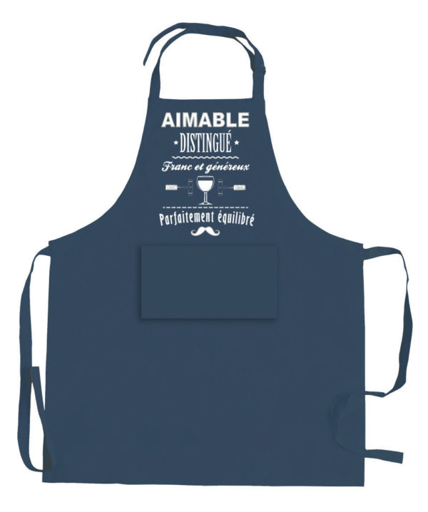 Tablier de cuisine Aimable et distingué recyclé Indigo 72 x 90 Tabliers La Vallée du blanc