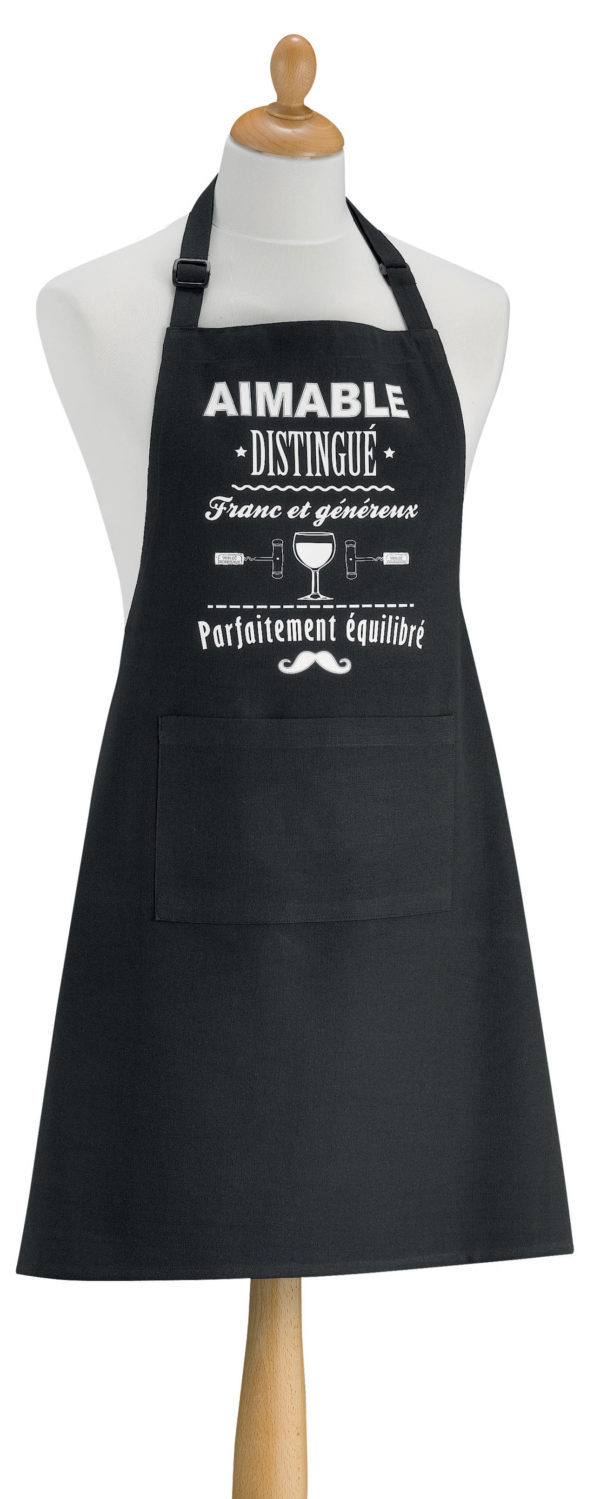 Tablier de cuisine Aimable et distingué recyclé Noir 72 x 90 Tabliers La Vallée du blanc