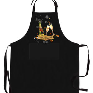 Tablier de cuisine Champagne recyclé Noir 72 x 90 Tabliers La Vallée du blanc