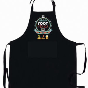 Tablier de cuisne Soirée Foot Pizza recyclé Noir 72 x 90 Tabliers La Vallée du blanc