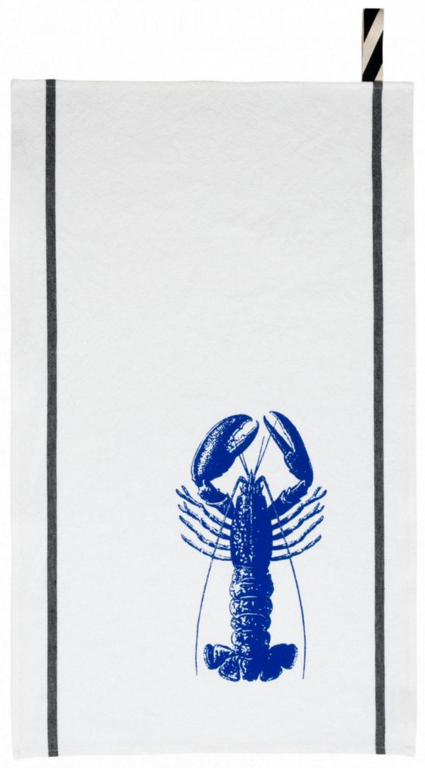 Torchon Homard Bleu mécano Blanc 50 x 70 Torchons La Vallée du blanc