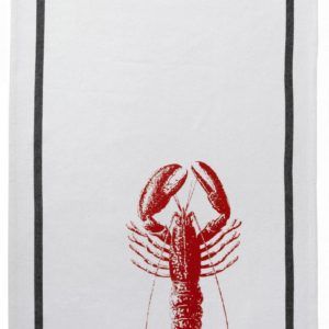 Torchon Homard Rouge Corail Blanc 50×70 Torchons La Vallée du blanc