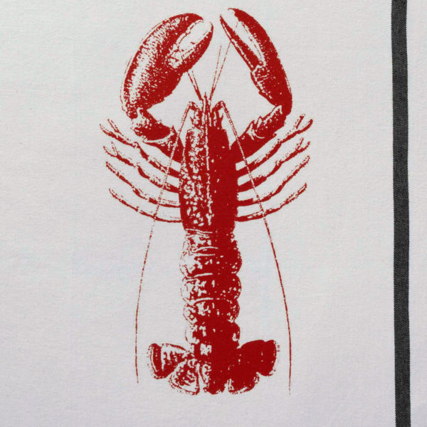 Torchon Homard Rouge Corail Blanc 50 x 70 Torchons La Vallée du blanc