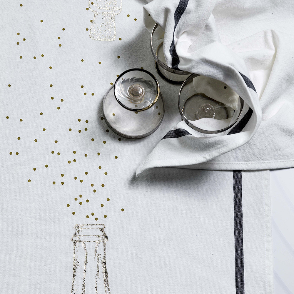 Torchon Party Or Blanc 50 x 70 La Vallée du blanc Torchon Party Or Blanc 50 x 70 Torchons La Vallée du blanc