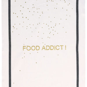 Torchon Food Addict or blanc coton bio 50×70 Torchons La Vallée du blanc