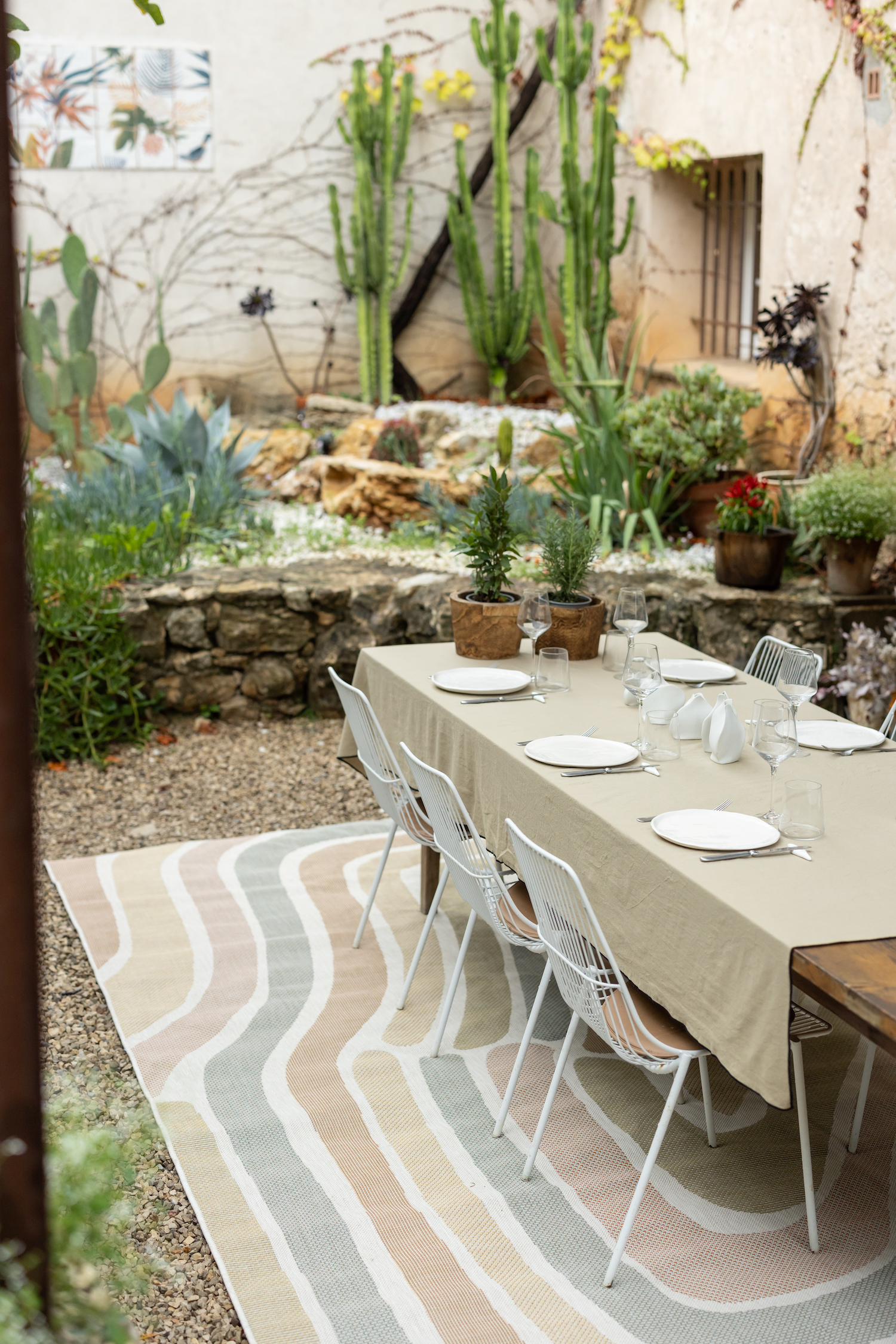 Nappe recyclée Grace Camel 170×300 coton La Vallée du blanc Nappe recyclée Grace Camel 170×300 coton Nappes La Vallée du blanc