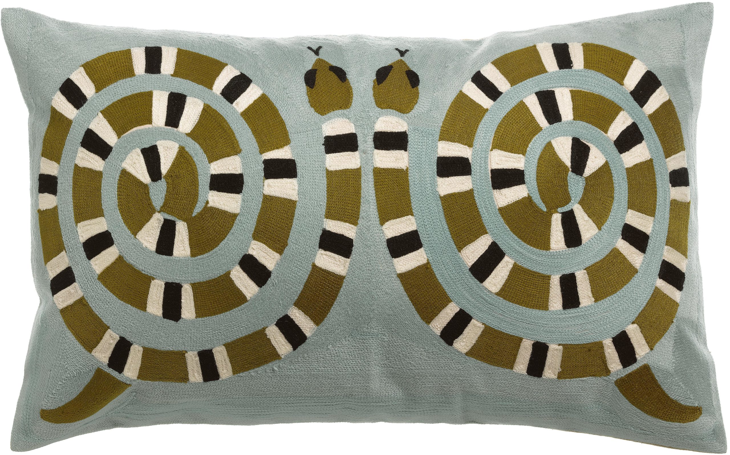 Coussin brodé Yoka Ciel 40 x 65 La Vallée du blanc Coussin brodé Yoka Ciel 40 x 65 Coussins La Vallée du blanc