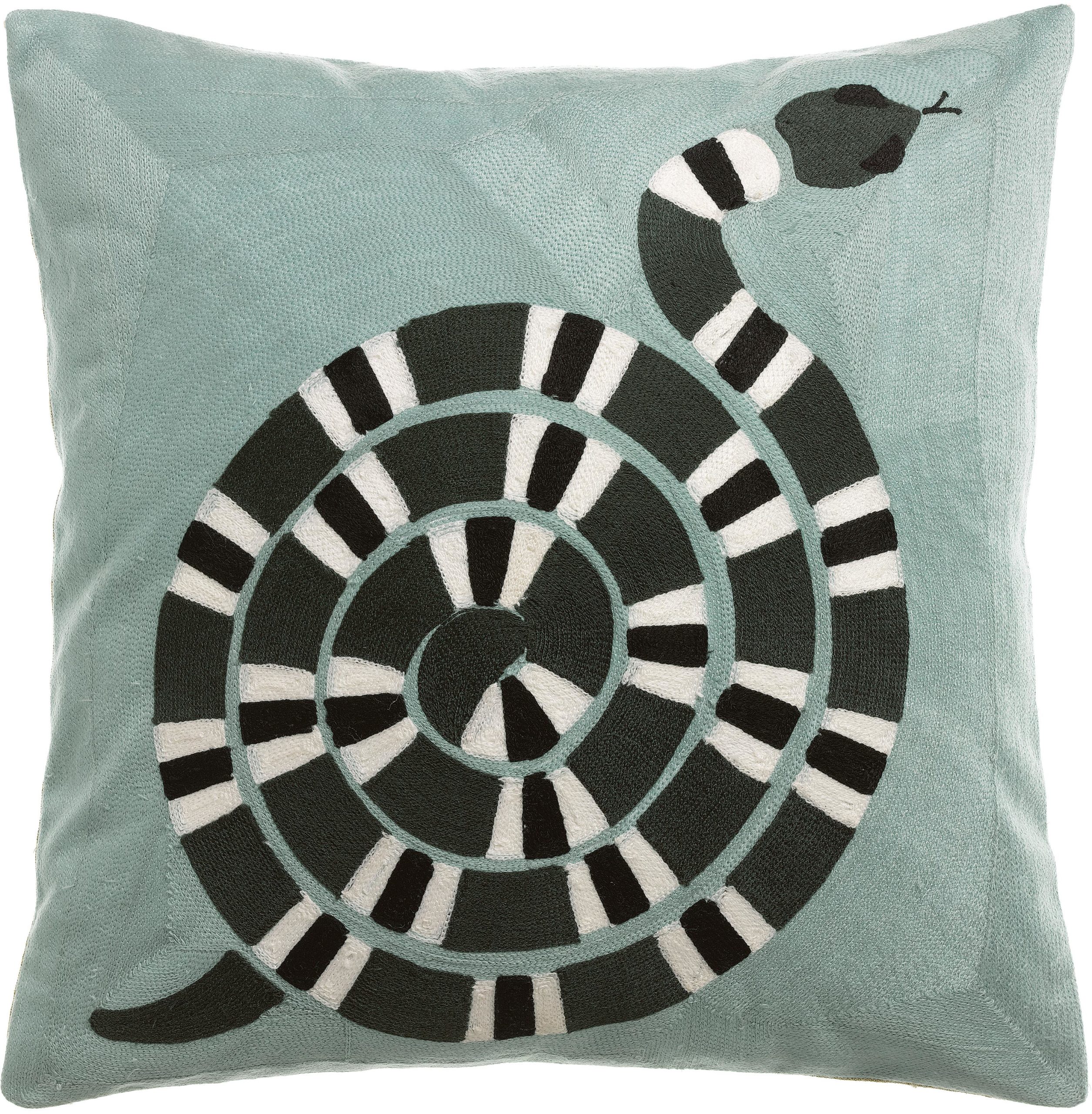 Coussin brodé Yoka Ciel 45 x 45 La Vallée du blanc Coussin brodé Yoka Ciel 45 x 45 Coussins La Vallée du blanc