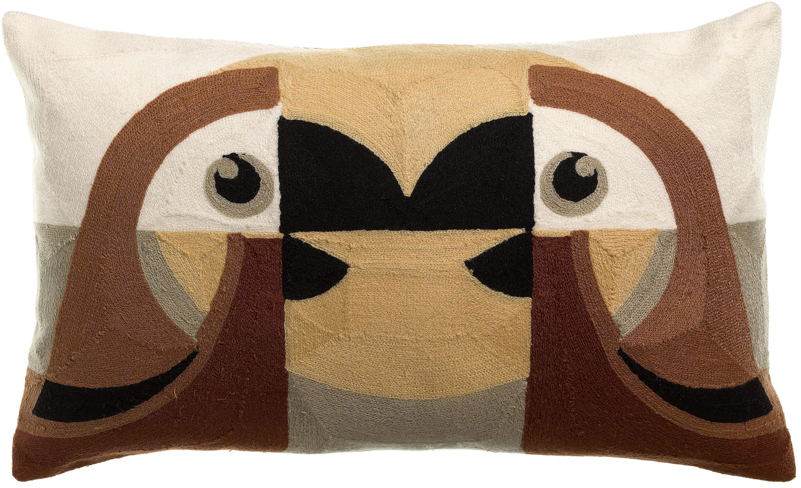 Coussin brodé Loro Naturel 30 x 50 La Vallée du blanc Coussin brodé Loro Naturel 30 x 50 Coussins La Vallée du blanc