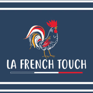 Tablier de cuisine La French Touch recyclé Marine 72 x 90 Tabliers La Vallée du blanc