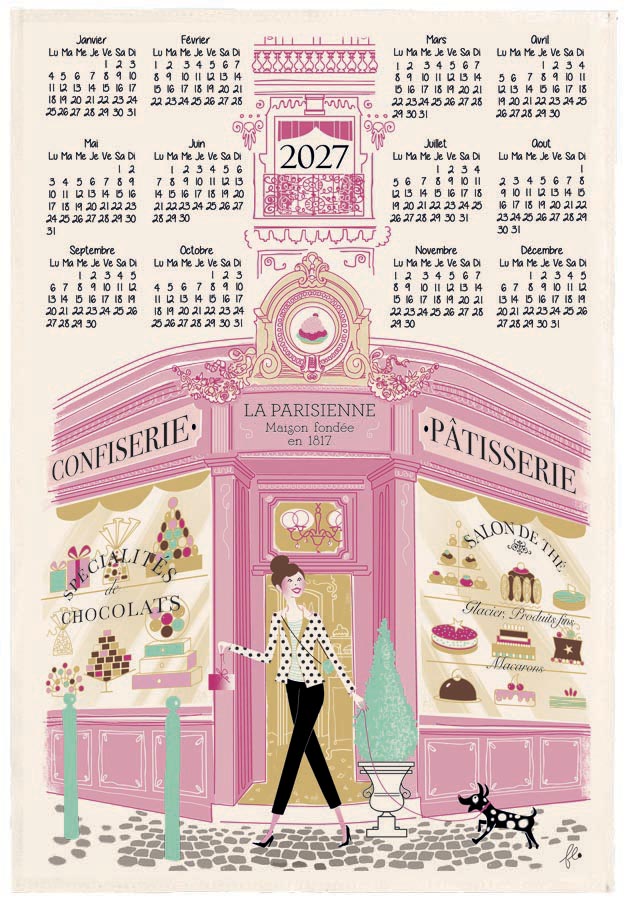 Torchon Façade Pâtisserie Calendrier 2027 Ecru 48 x 72 La Vallée du blanc Torchon Façade Pâtisserie Calendrier 2027 Ecru 48 x 72 Torchons La Vallée du blanc