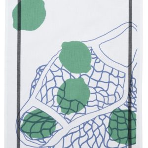 Torchon filet Citron Vert Blanc 50 x 70 Torchons La Vallée du blanc