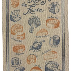 Torchon lin Les fromages Naturel 45 x 70 La Vallée du blanc