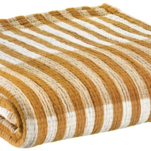 Plaid Calista Safran 137×180 coton cocooning Plaids La Vallée du blanc