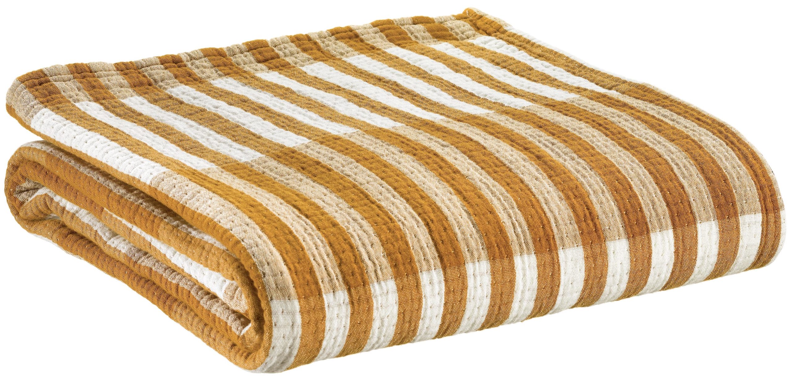 Plaid Calista Safran 137×180 coton cocooning La Vallée du blanc Plaid Calista Safran 137×180 coton cocooning Plaids La Vallée du blanc